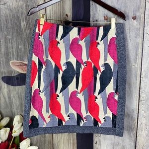 Anthropologie Nic + Zoe Parrot Skirt Sz 8